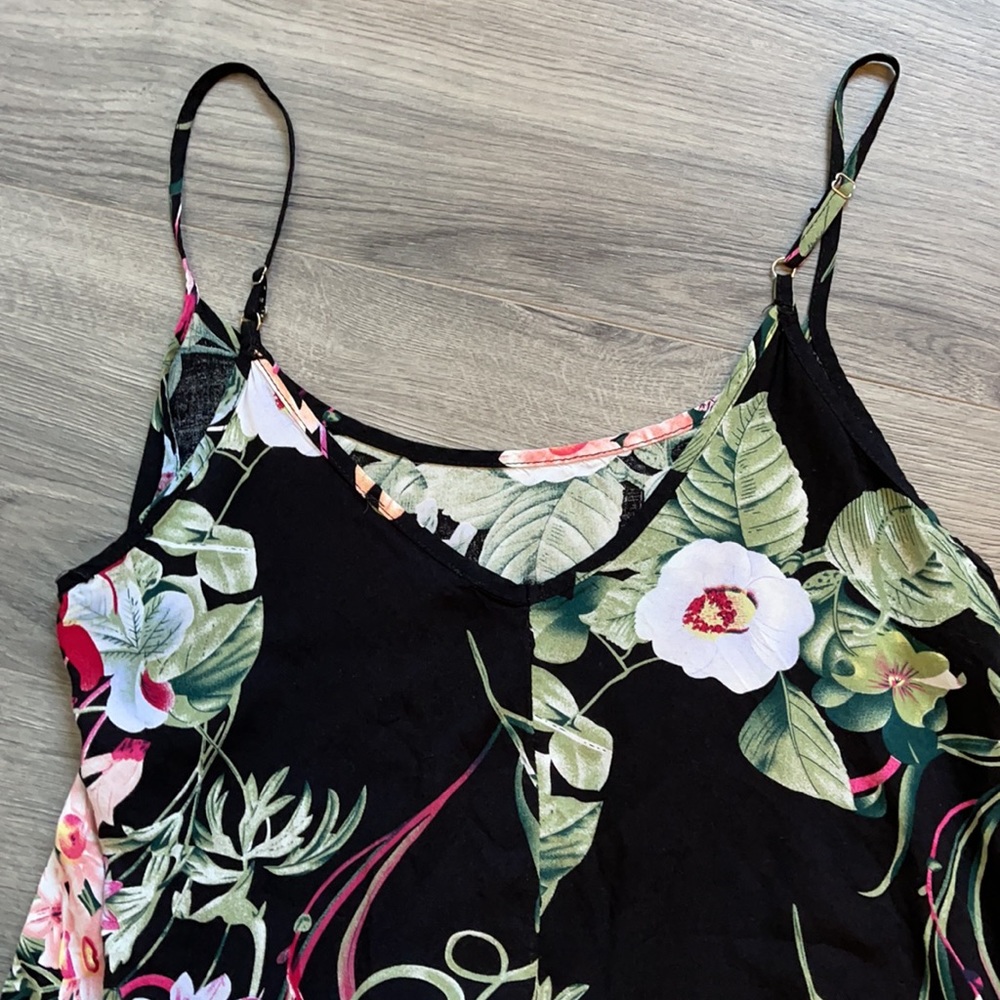 Ms Basic Large Floral Spaghetti String Mini Dress - Picture 8 of 13